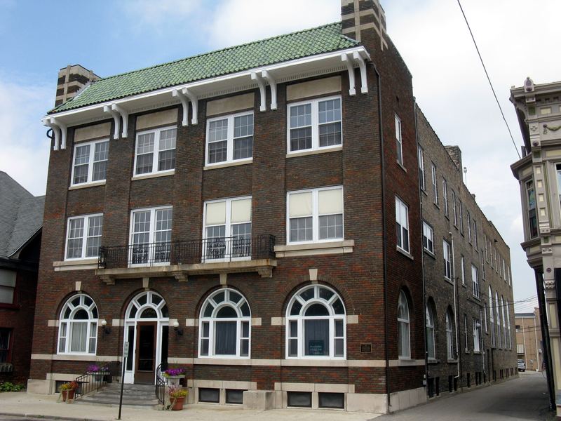 The historic YWCA building in downtown Elkhart, Indiana